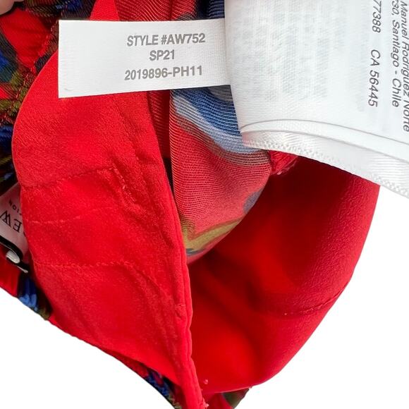 J. Crew Drapey Pull-on Pant Trouser Lattice Floral‎ Print Drawstring Red Size 4 - Picture 12 of 12